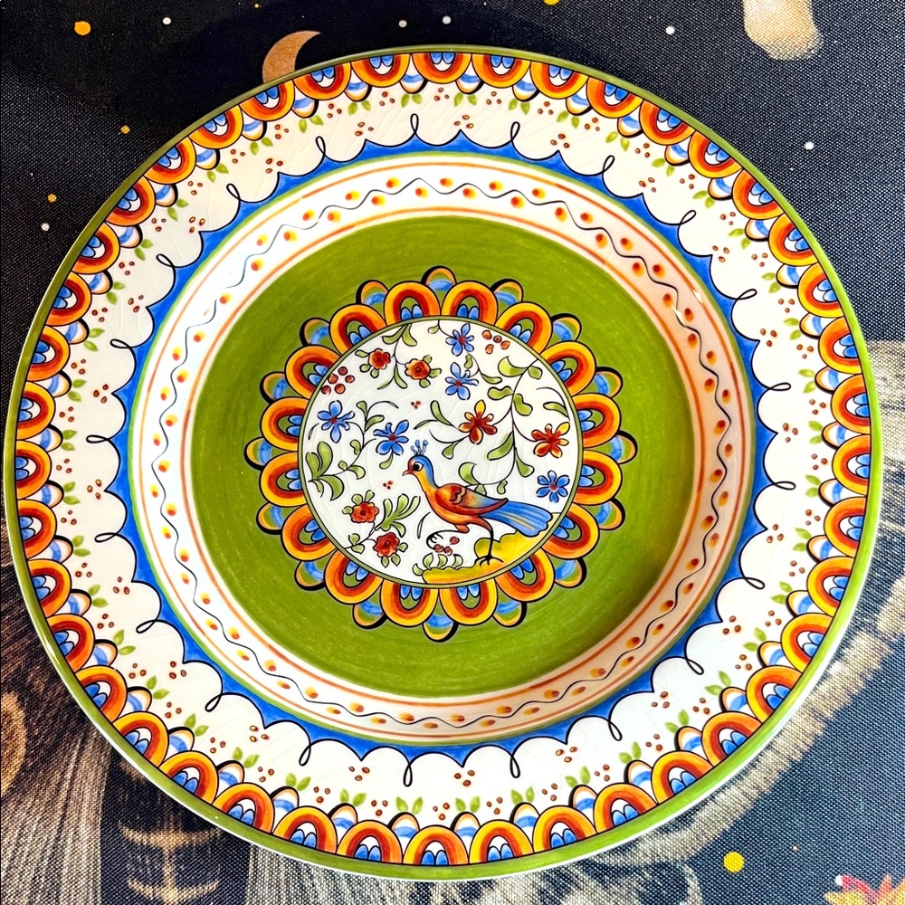 World market decorative peacock plate